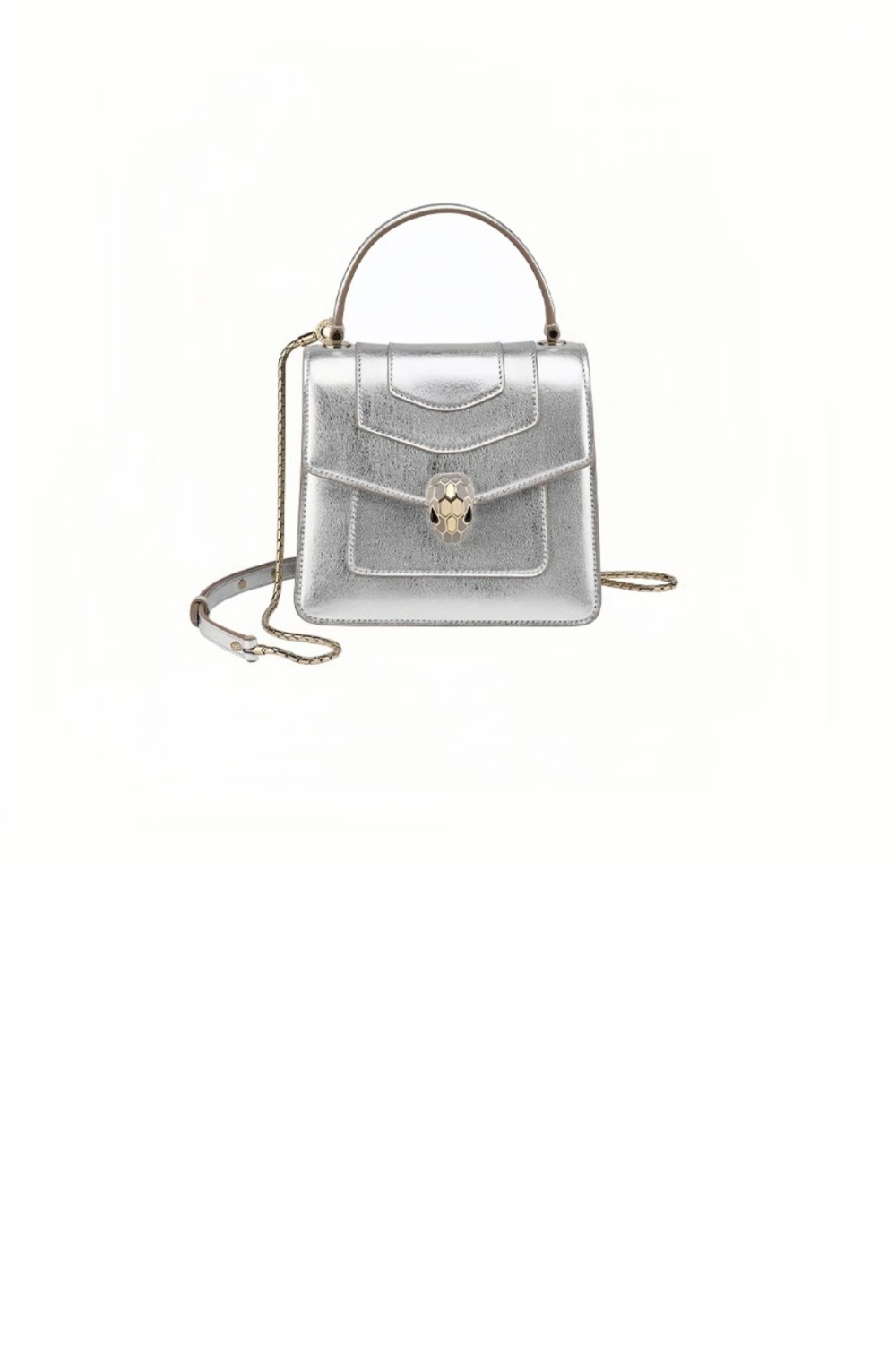 불가리 스몰 타조 가죽 체인백 383290