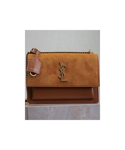 생로랑 선셋백 레더 미듐 금장