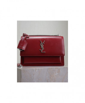 생로랑 선셋백 레더 미듐 은장