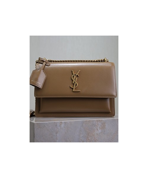 생로랑 선셋백 레더 미듐 금장