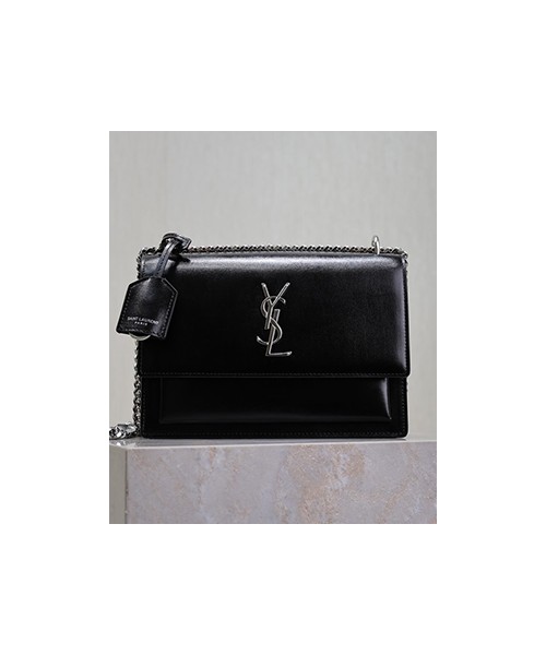 생로랑 선셋백 레더 미듐 은장