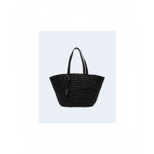 생로랑 파니에 미디엄 라피아 바스켓 백 블랙