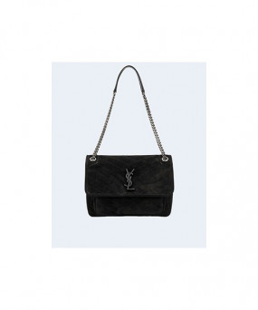 생로랑 니키 스웨이드 미디움 체인백 블랙