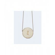 생로랑 쉐브론 라운드 카메라 백 화이트