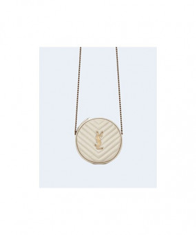 생로랑 쉐브론 라운드 카메라 백 화이트