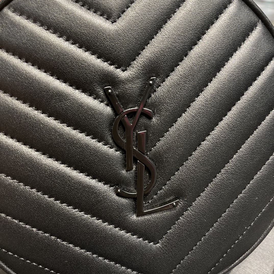 생로랑 쉐브론 라운드 카메라 백 다크