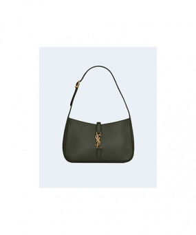 생로랑 LE 5 A 7 카바스 레더 호보백 다크 그린