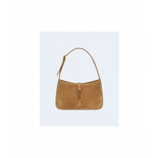 생로랑 LE 5 A 7 스웨이드 시어링 호보백 브라운