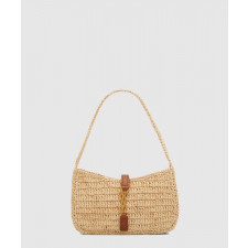 생로랑 르 5 a 7 미니 숄더백 라피아 710318