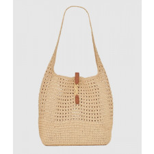 생로랑 크로쉐와 스무스 가죽 소재의 라피아 호보백 690941