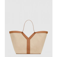 생로랑 캔버스와 가죽 소재의 y 토트 817602