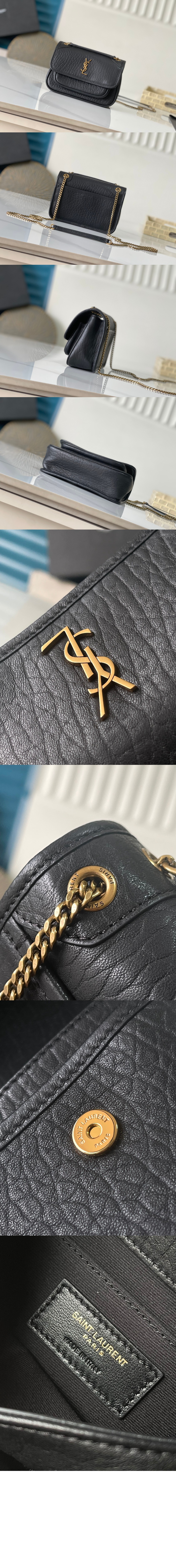 생로랑 그레인 램스킨 소재 niki 미니 828736