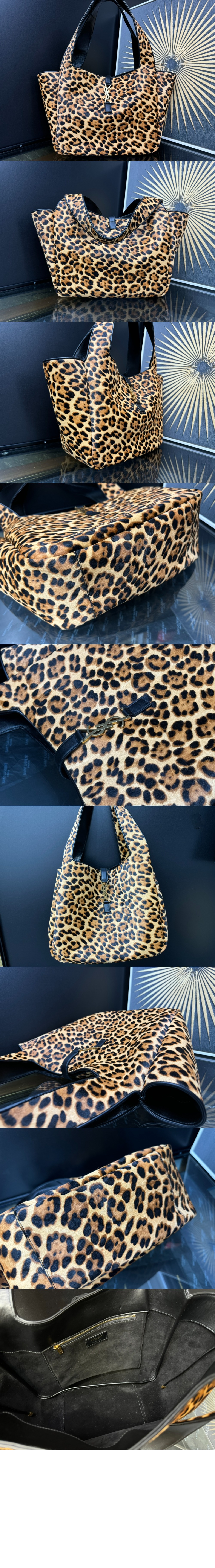 생로랑 포니 헤어 가죽 소재의 LE 5 A 7 BEA 763435