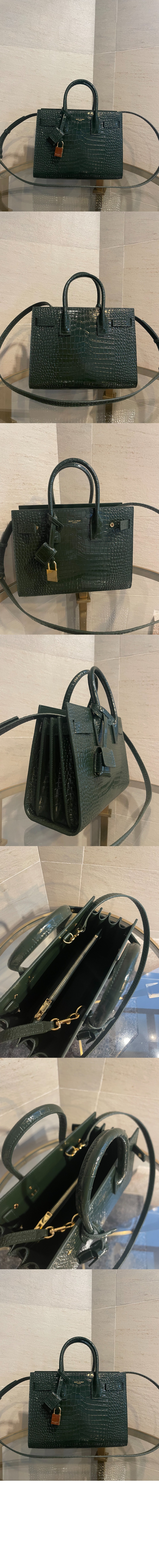 생로랑 엠보싱 크로커다일 가죽 소재 베이비 데일리백 421863