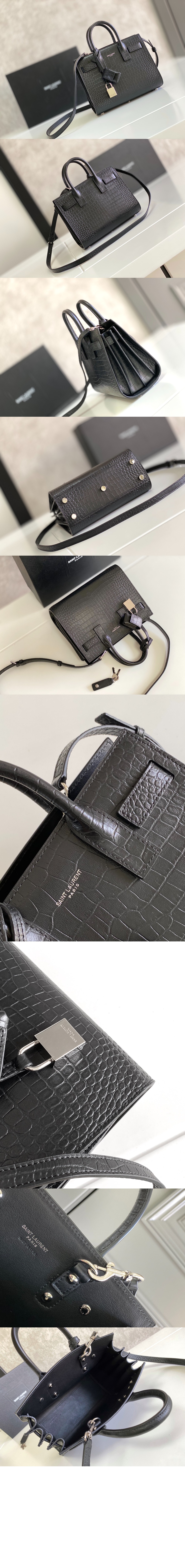 생로랑 엠보싱 크로커다일 가죽 소재 나노 데일리백 392035