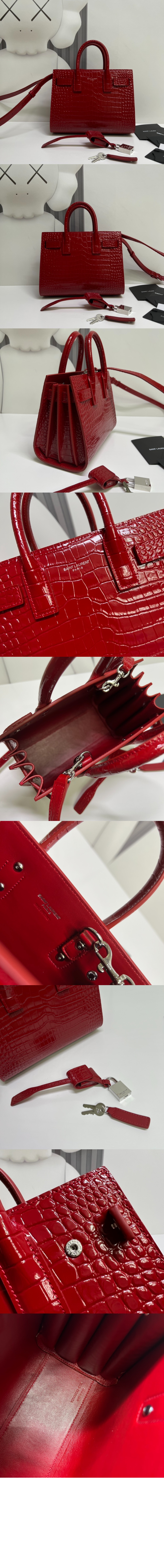 생로랑 엠보싱 크로커다일 가죽 소재 나노 데일리백 392035