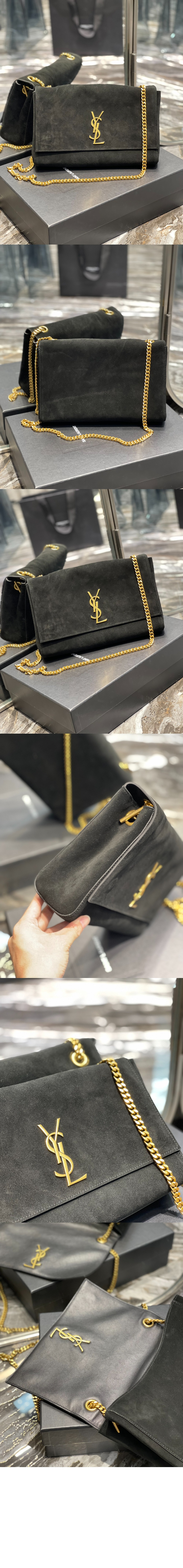 생로랑 스웨이드 소재 KATE 미디엄 리버서블백 553804