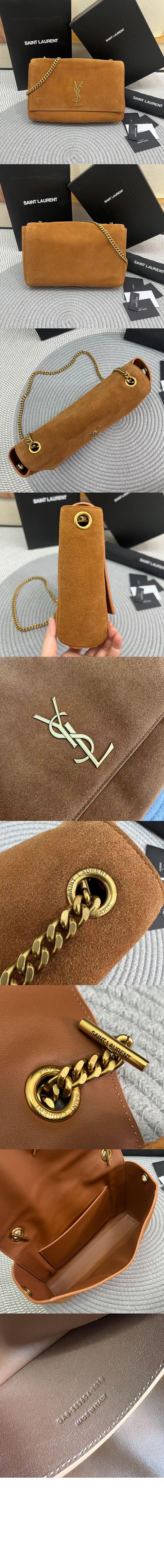 생로랑 스웨이드 소재 KATE 미디엄 리버서블백 553804