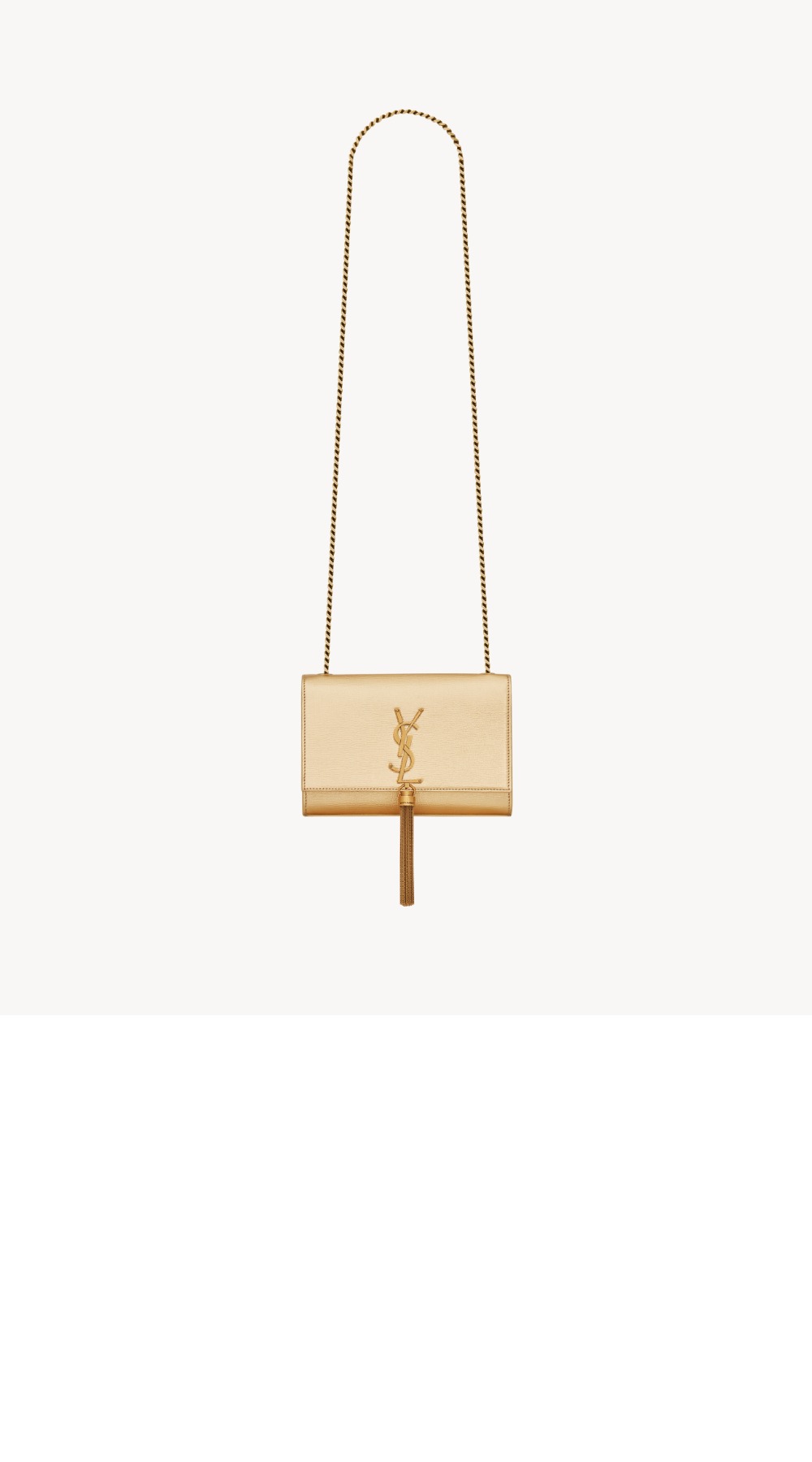 생로랑 메탈릭 가죽 소재의 KATE 스몰 태슬백 474366