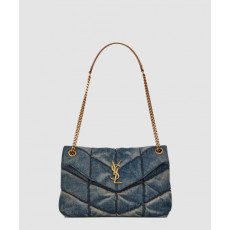 생로랑 루루 푸퍼백 데님 스몰 577476