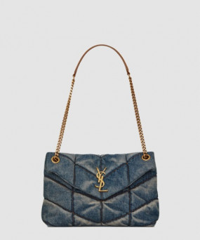 생로랑 루루 푸퍼백 데님 스몰 577476