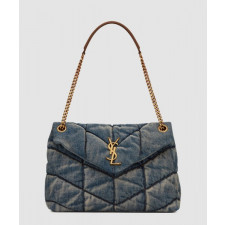 생로랑 루루 푸퍼백 데님 미듐 577475