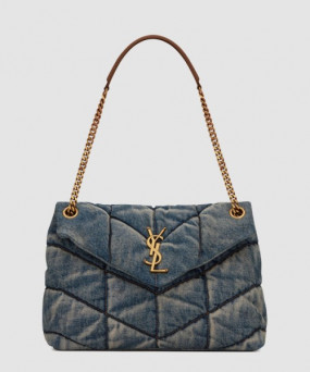 생로랑 루루 푸퍼백 데님 미듐 577475