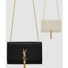 생로랑 크로커 케이트백 테슬 미듐 354119