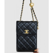 샤넬 골드볼 폰홀더백 블랙