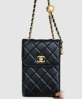 샤넬 골드볼 폰홀더백 블랙