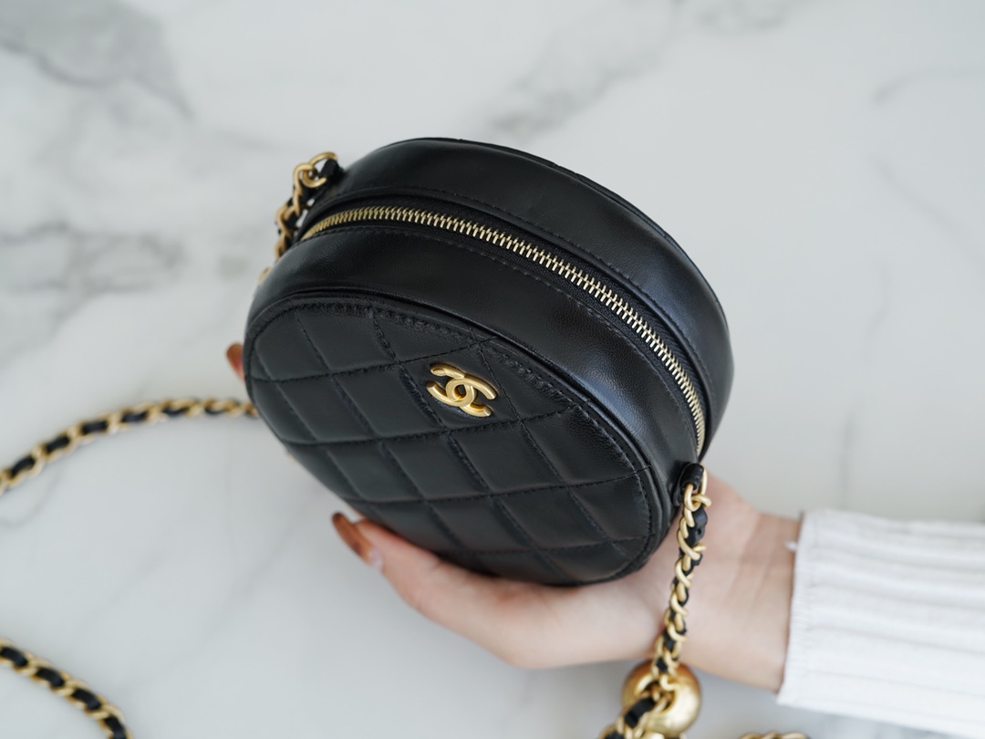 샤넬 골드볼 탬버린 동그리 미니백