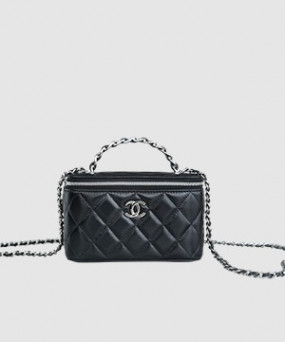 샤넬 탑핸들 스몰 베니티백 화이트 은장