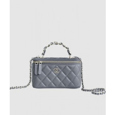 샤넬 체인 코스메틱 베니티백 그레이 은장