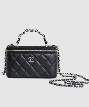 샤넬 체인 코스메틱 베니티백 블랙 은장