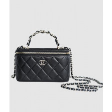 샤넬 체인 코스메틱 베니티백 블랙 은장