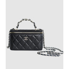 샤넬 체인 코스메틱 베니티백 블랙 은장