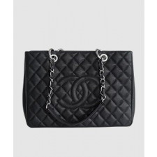 샤넬 GST 그랜드 샤핑 토트백 캐비어 은장