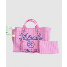 샤넬 맥시 쇼핑백 핑크