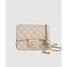 샤넬 쁘띠삭 골드볼 플랩백 뉴미니 핑크베이지