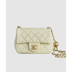 샤넬 뉴미니 골드볼 플랩백 옐로우