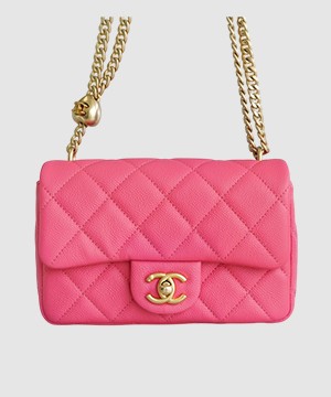 샤넬 하트볼 플랩백 뉴미니 코랄핑크 캐비어