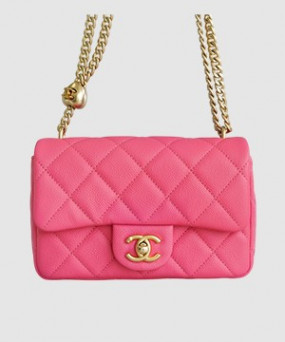 샤넬 하트볼 플랩백 뉴미니 코랄핑크 캐비어