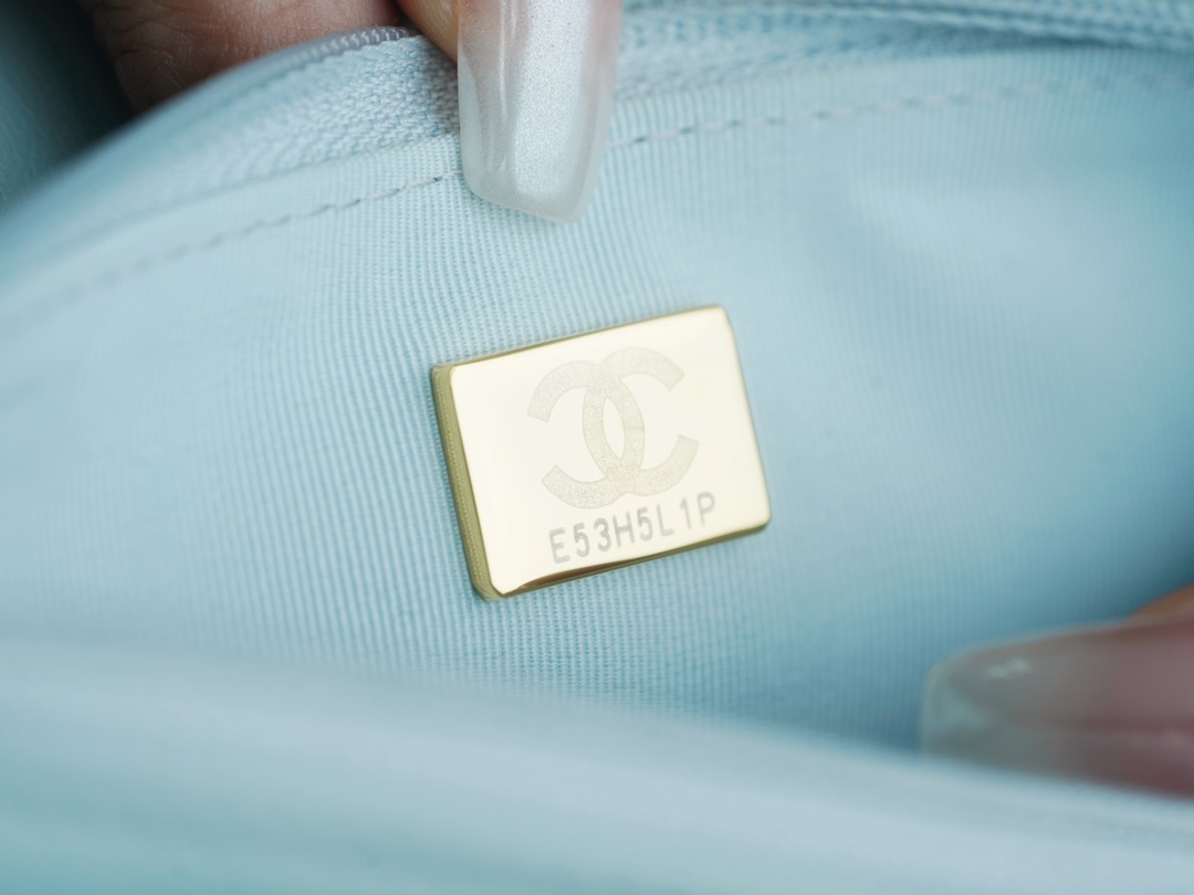 샤넬 WOC 까멜리아 라이트블루