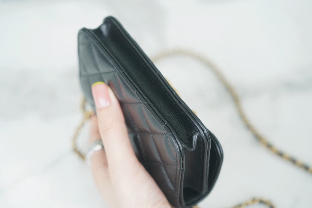 샤넬 더블 골드볼 미니 WOC 블랙