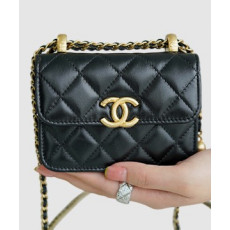 샤넬 더블 골드볼 미니 WOC 블랙
