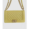 샤넬 보이백 미듐 옐로우 금장 캐비어