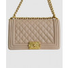 샤넬 보이백 미듐 베이지 금장 캐비어