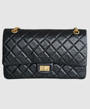 샤넬 2.55 빈티지 플랩백 블랙 금장 미듐