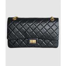 샤넬 2.55 빈티지 플랩백 블랙 금장 미듐