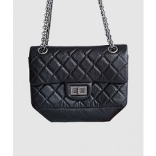 샤넬 2.55 빈티지 플랩백 블랙 은장 미니